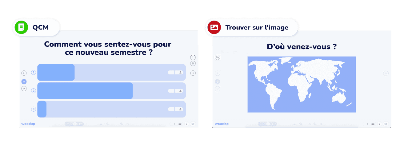 Questions Wooclap : QCM et Trouver sur l'image 