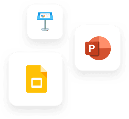 files types - Google Slide, PowerPoint, Keynote