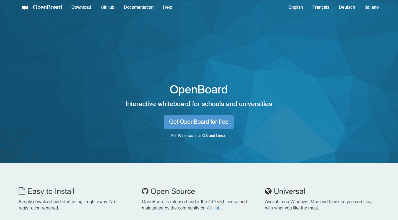 OpenBoard’s homepage has a slogan: ‘Interactive whiteboard for schools and universities’.