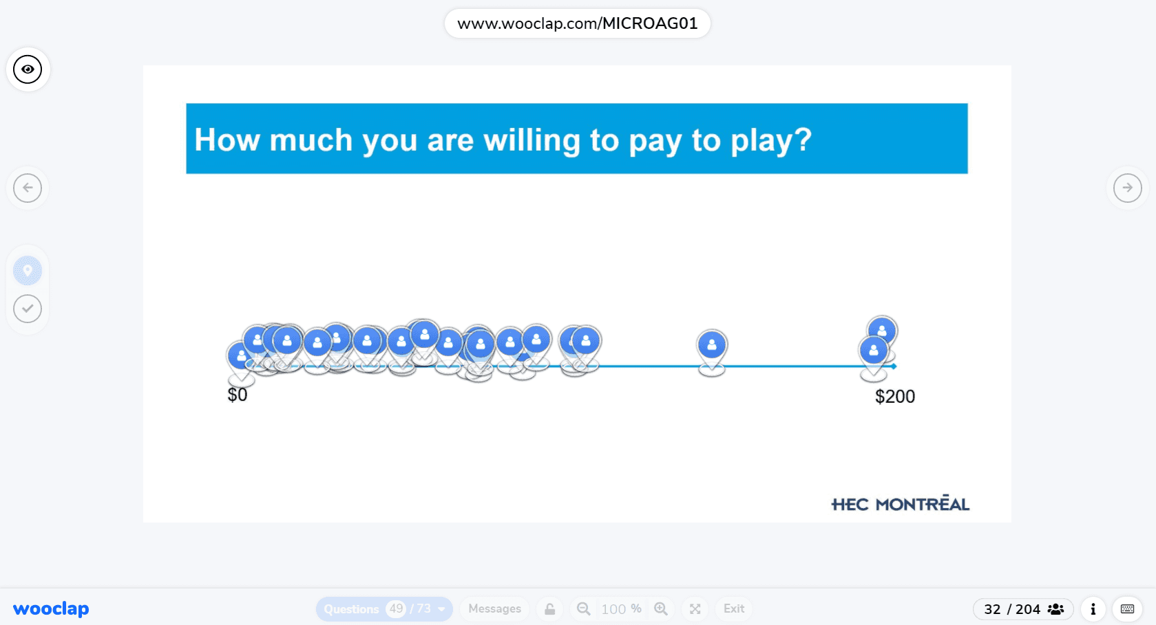 Cours d'économie avec Wooclap