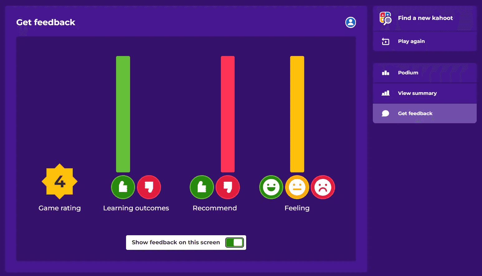 Kahoot - feedback 