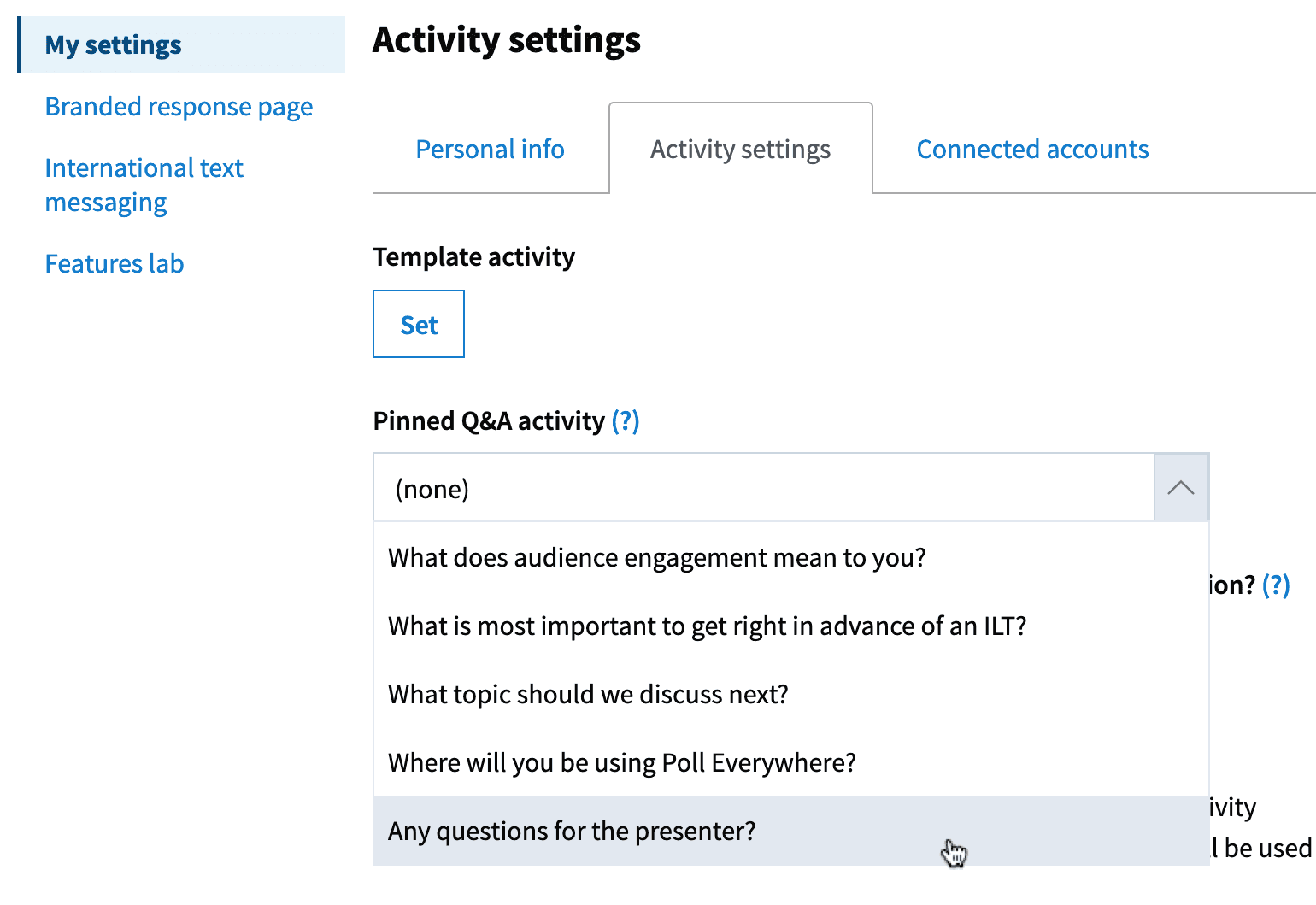 Mentimeter settings 